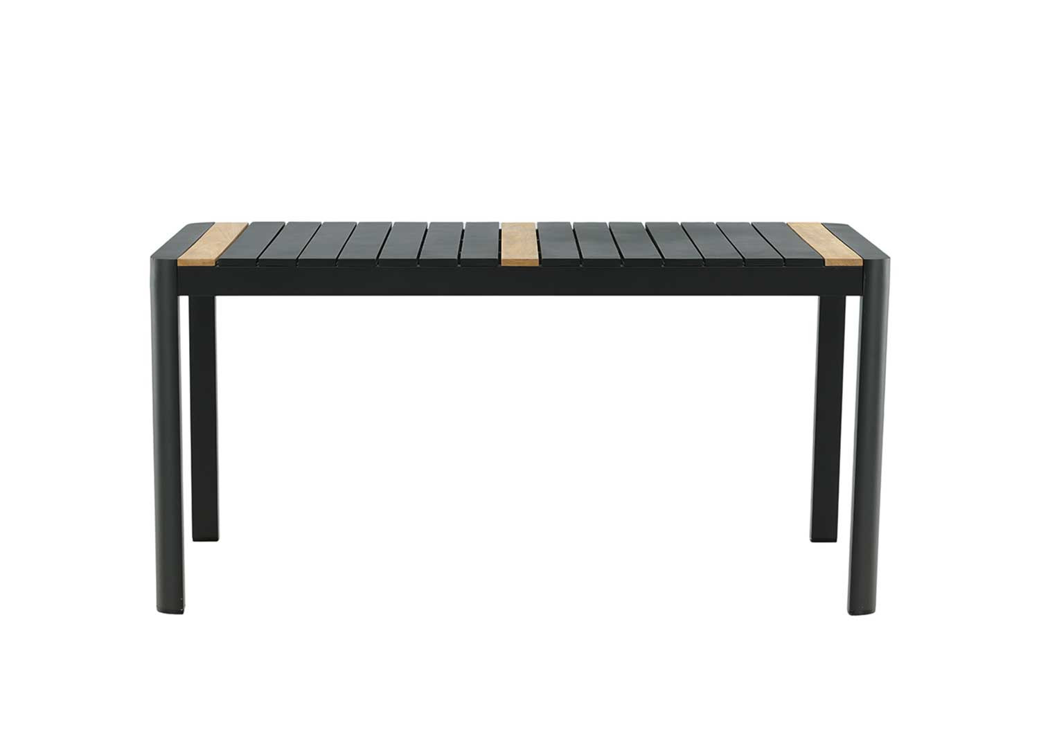 Table de jardin 150 cm teck et aluminium noir