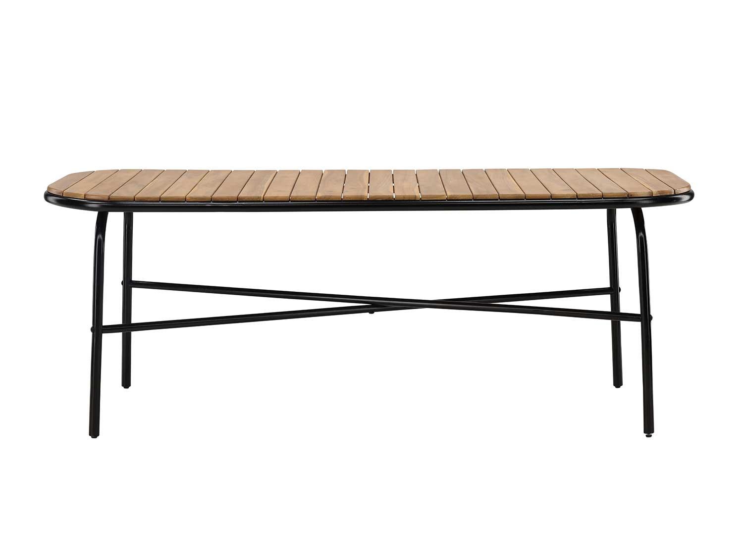 Table de jardin 8 personnes bois d'acacia et acier noir