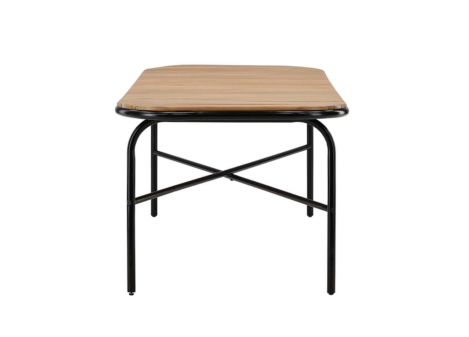 Table de jardin 8 personnes bois d'acacia et acier noir