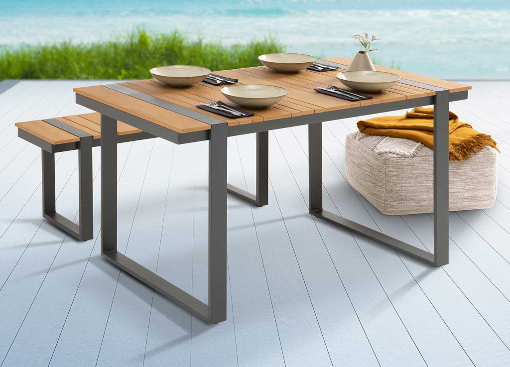Table de jardin en aluminium et composite 123 cm