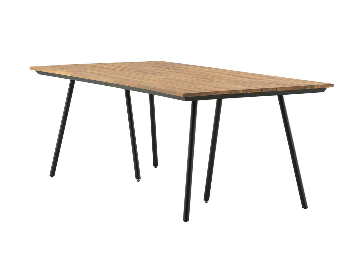 Table de jardin rectangulaire 2m bois et acier