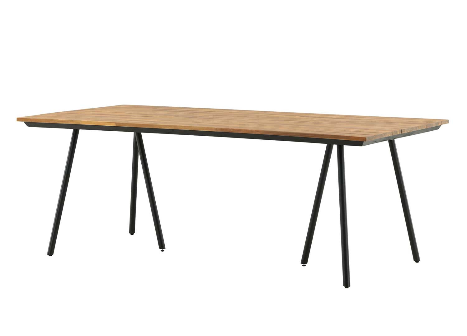Table de jardin rectangulaire 2m bois et acier