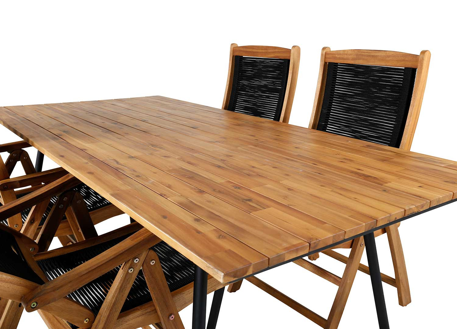 Table de jardin rectangulaire 2m bois et acier