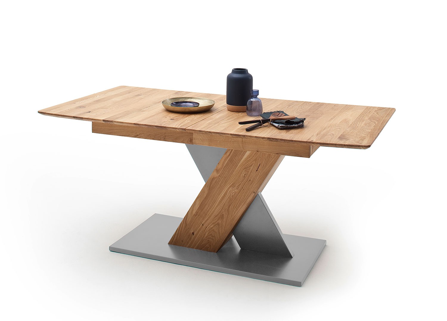Table de repas 140 ou 180 cm extensible bois chêne sauvage