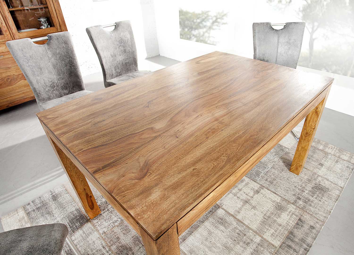 Table de repas bois massif de sesham 120 cm