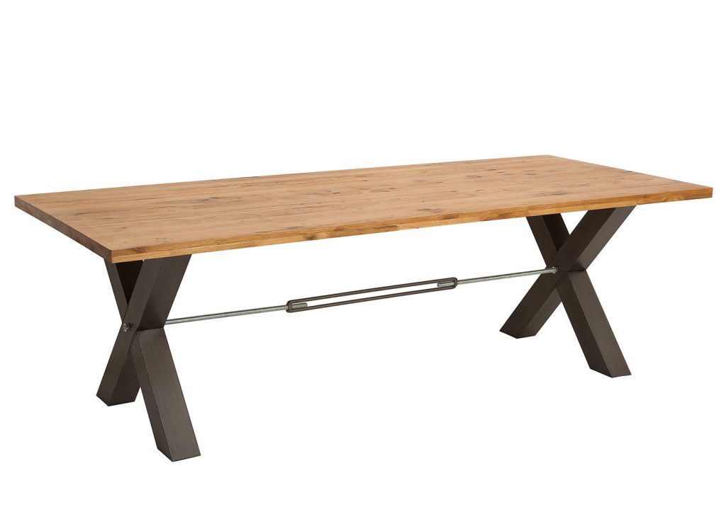 Table de salle à manger 2m bois massif et métal