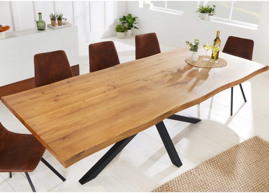 Table de salle à manger 2m en bois chêne huilé