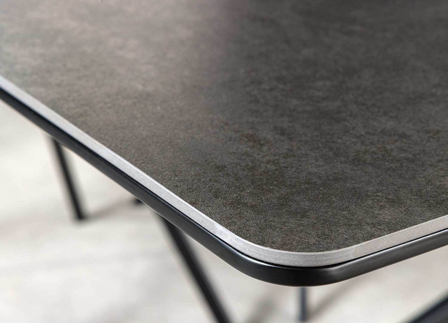 Table de salle à manger anthracite allonge centrale 160-200 cm