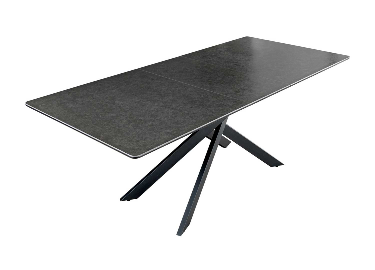 Table de salle à manger anthracite allonge centrale 160-200 cm