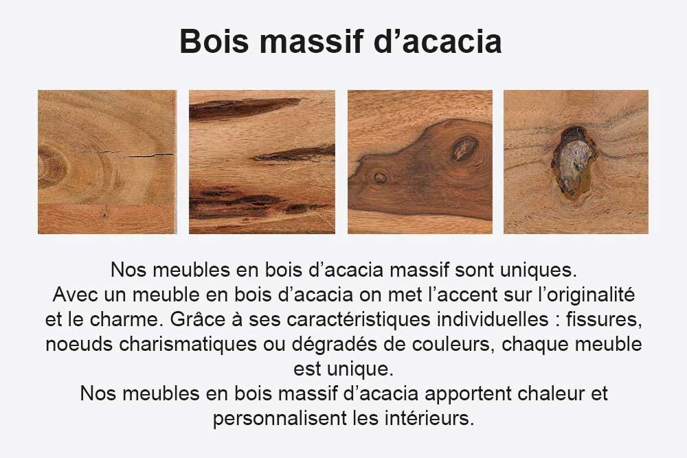 Table de salon en bois massif et laiton