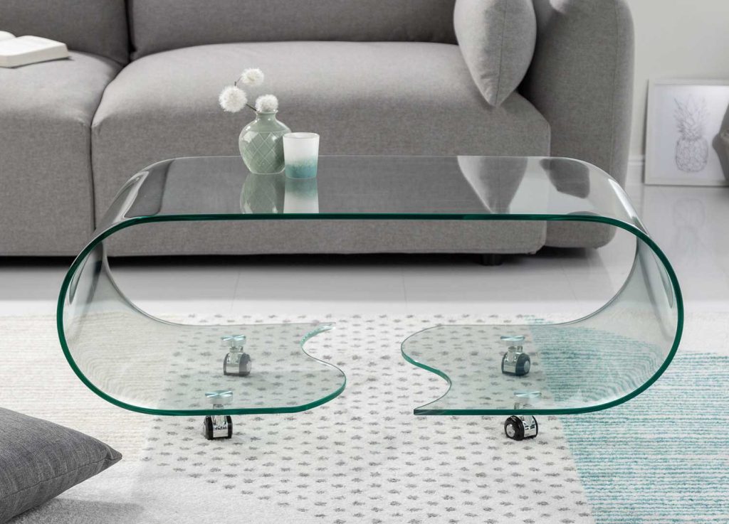 Table de salon en verre design 90 cm