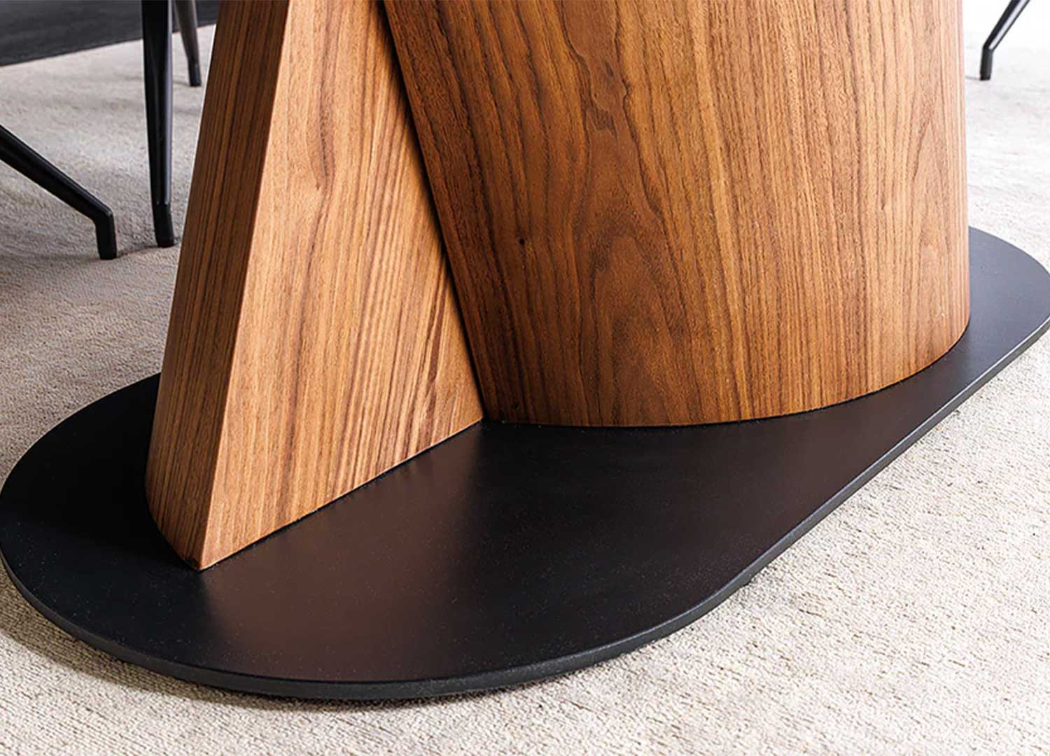 Table extensible 180-260 céramique gris taupe et noyer Myra