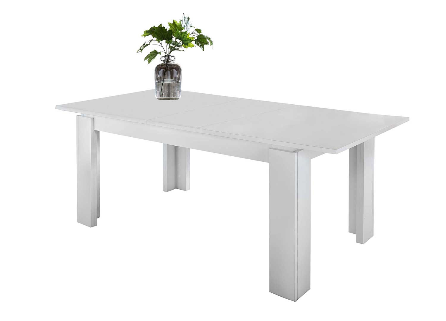 Table extensible blanche en bois 160-200 cm