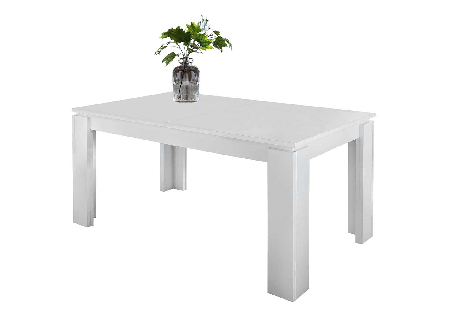 Table extensible blanche en bois 160-200 cm