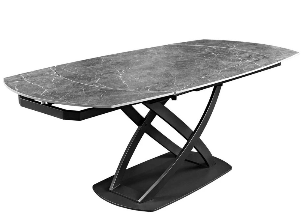 Table extensible céramique aspect marbre anthracite 130-190 cm Avarea