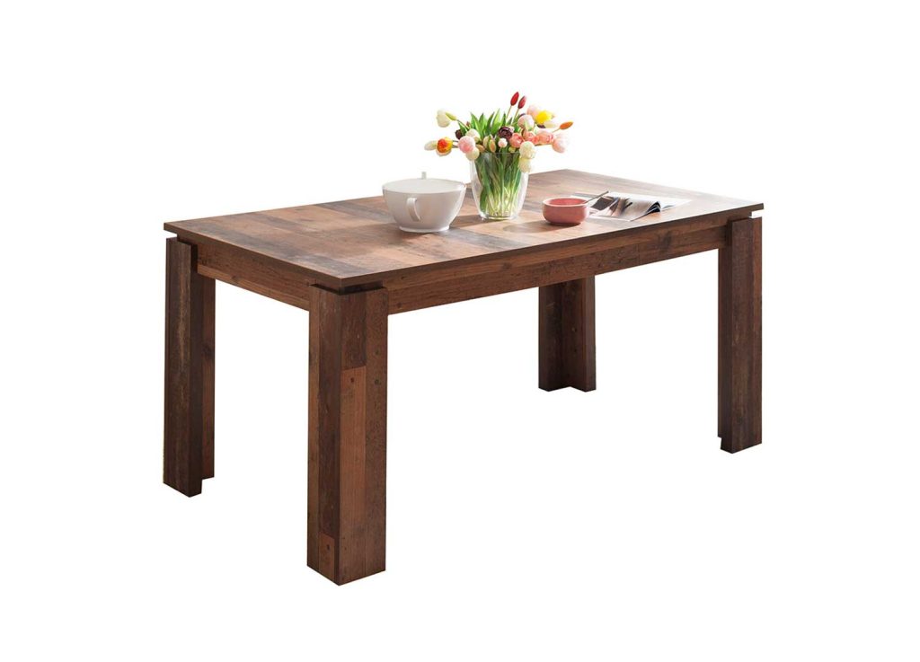 Table extensible chêne foncé en bois 160-200 cm