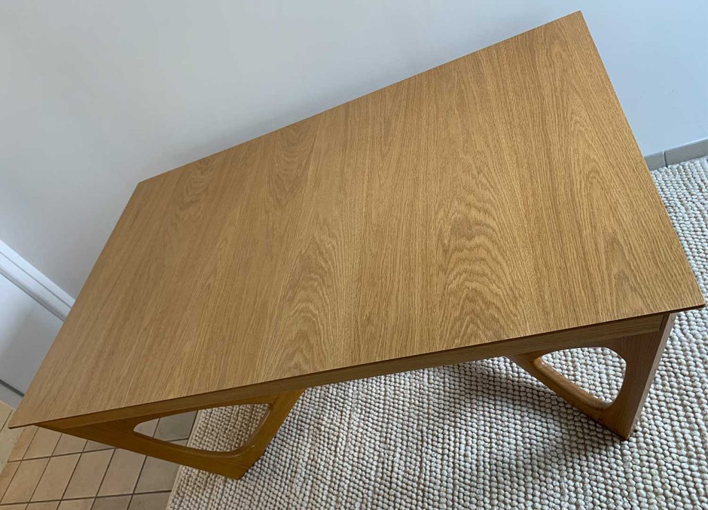 Table extensible en bois couleur chêne 160-240 cm "SECONDE VIE"