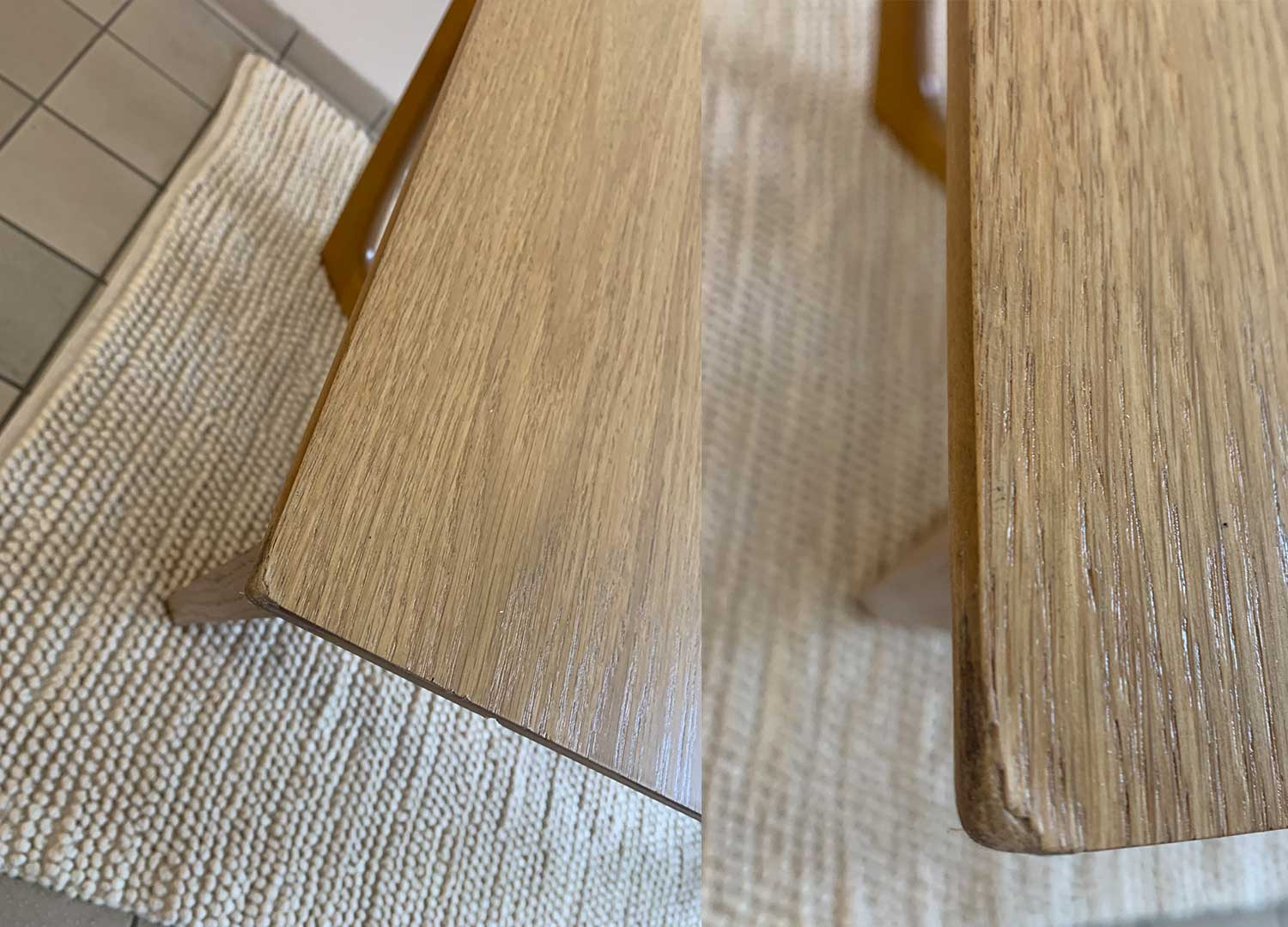 Table extensible en bois couleur chêne 160-240 cm "SECONDE VIE"