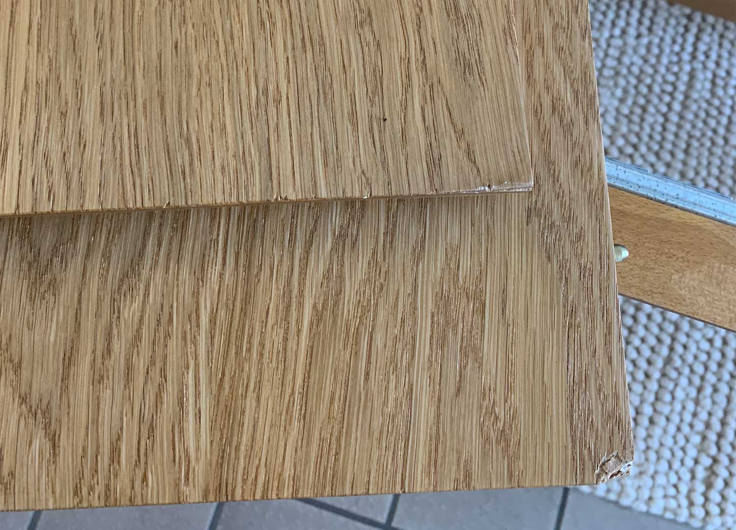 Table extensible en bois couleur chêne 160-240 cm "SECONDE VIE"