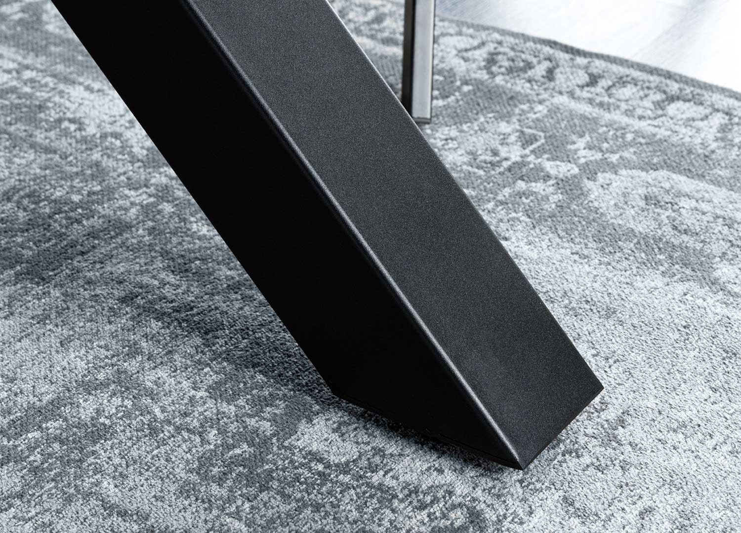 Table moderne 2m bois aspect chêne sauvage blanchi gris Joka