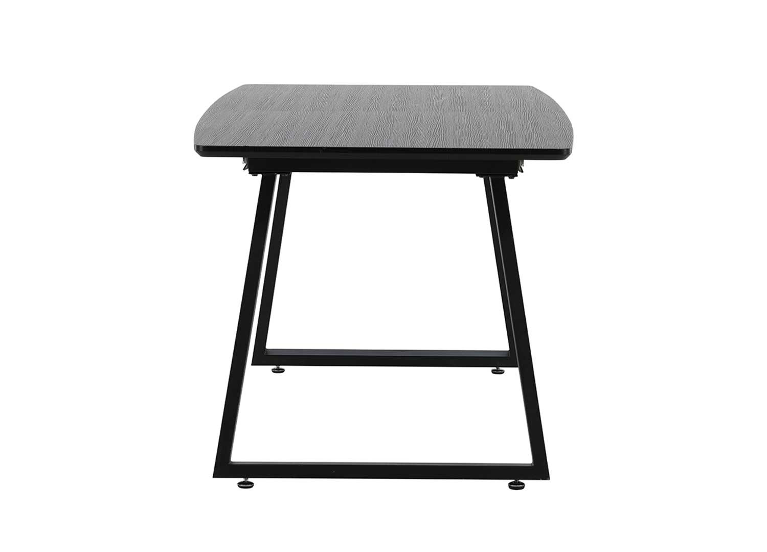 Table noire 160-200 cm avec rallonge centrale
