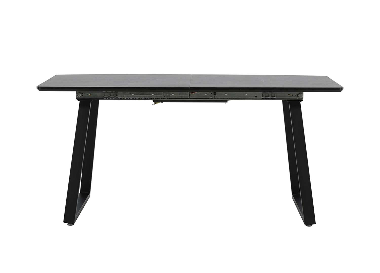 Table noire 160-200 cm avec rallonge centrale