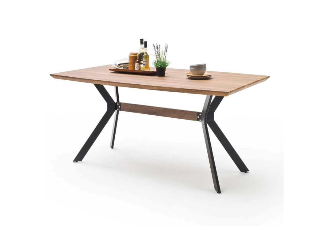 Table repas chêne sauvage plateau forme bateau