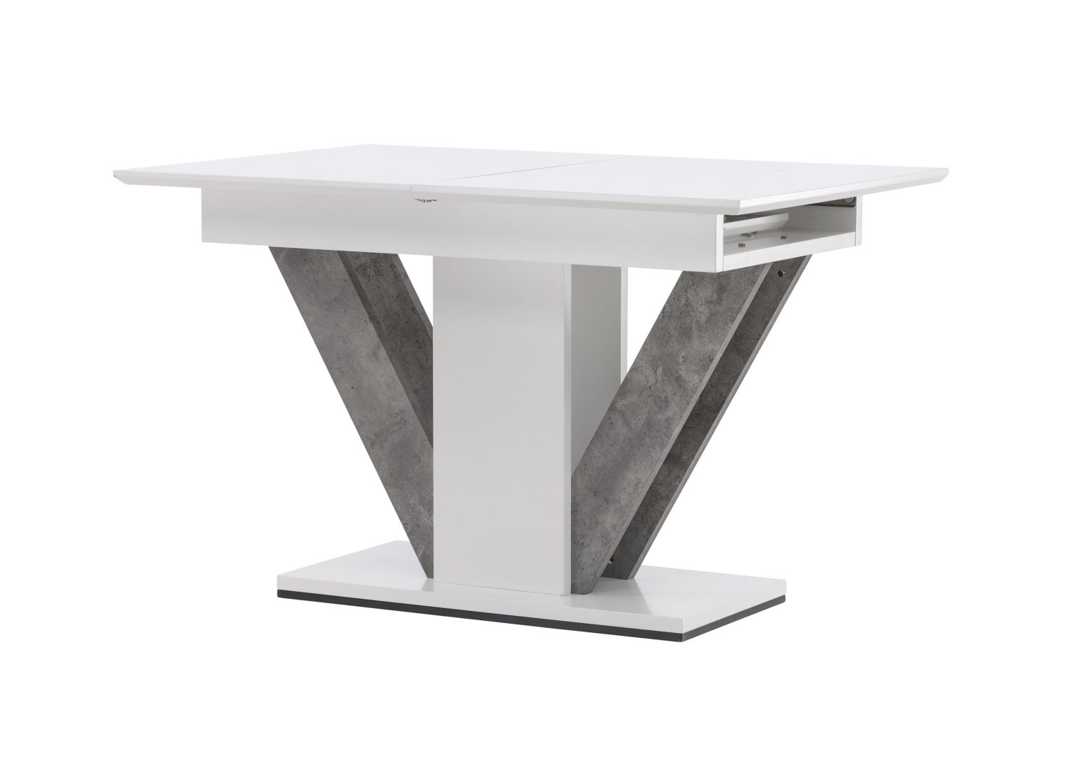 Table à manger Disa blanc vue sous un autre angle