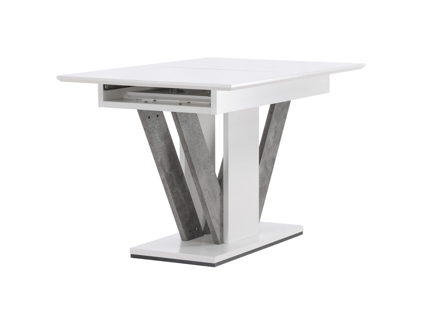 Table à manger Disa blanc vue sous un autre angle