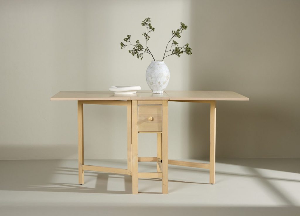 Table à manger rectangulaire Edward blanchi mise en scène dans une salle à manger