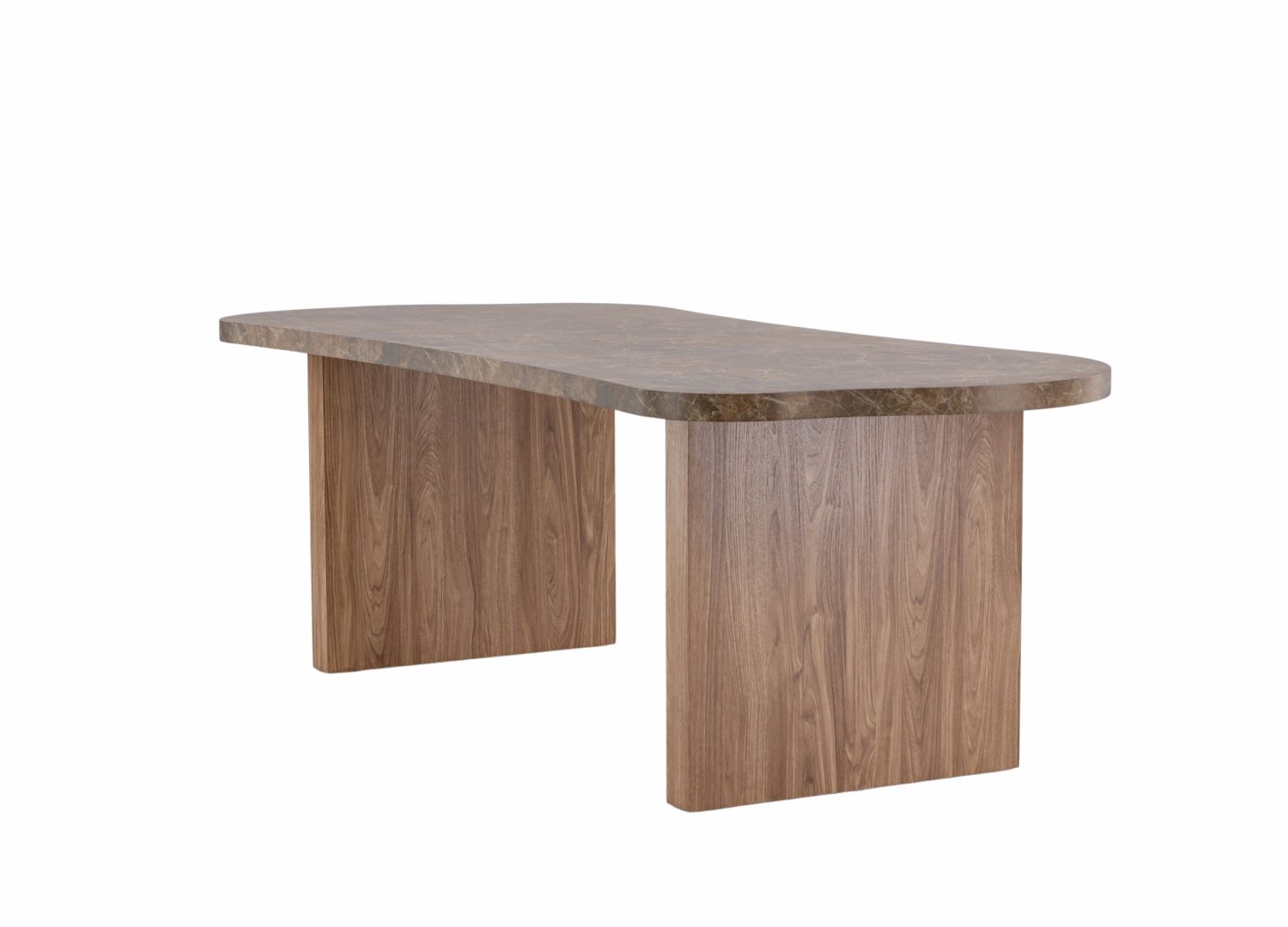 Vue produit de la table à manger Eleonora marron