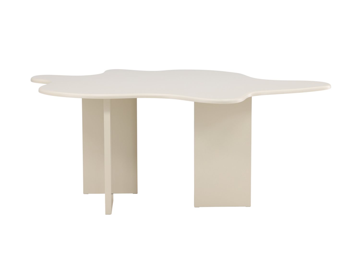 Détail de la table de repas Flower beige