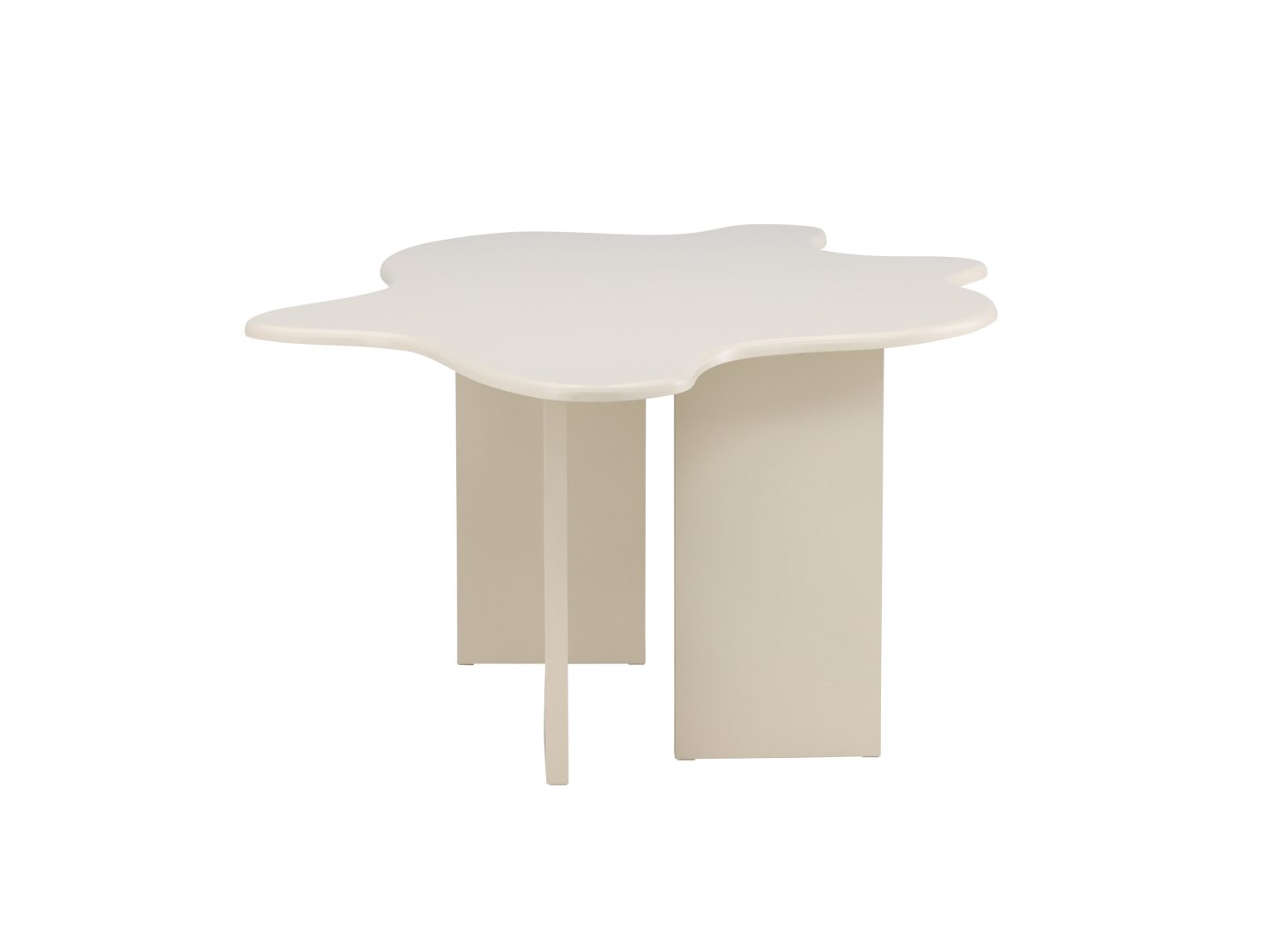 Détail de la table de repas Flower beige