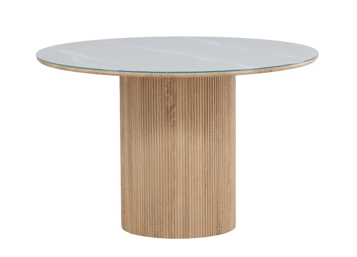 Détail de la table de repas Härön blanc