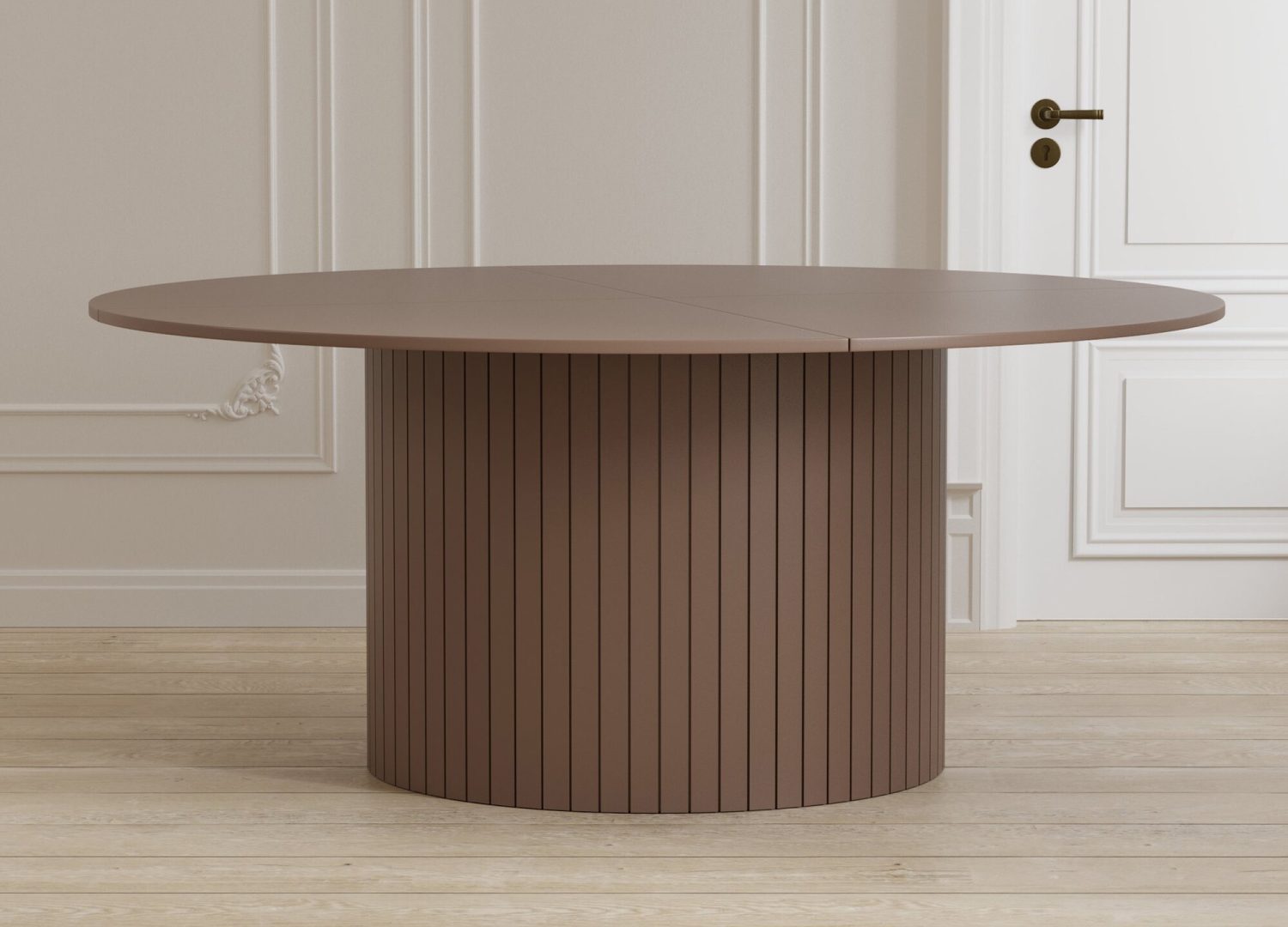 Mise en scène de la table à manger Härön marron