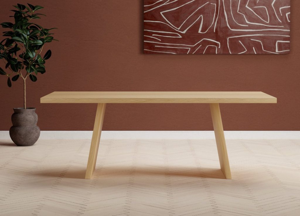 Table à manger rectangulaire Logga naturel mise en scène dans une salle à manger