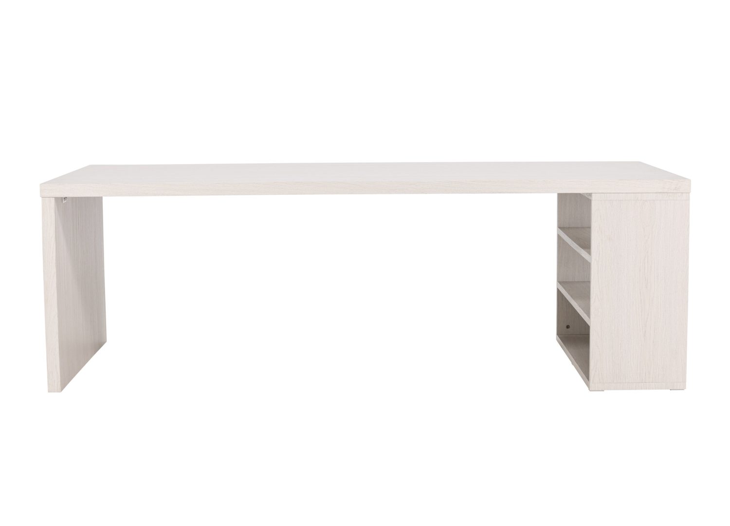 Détail de la table de repas Mika blanchi