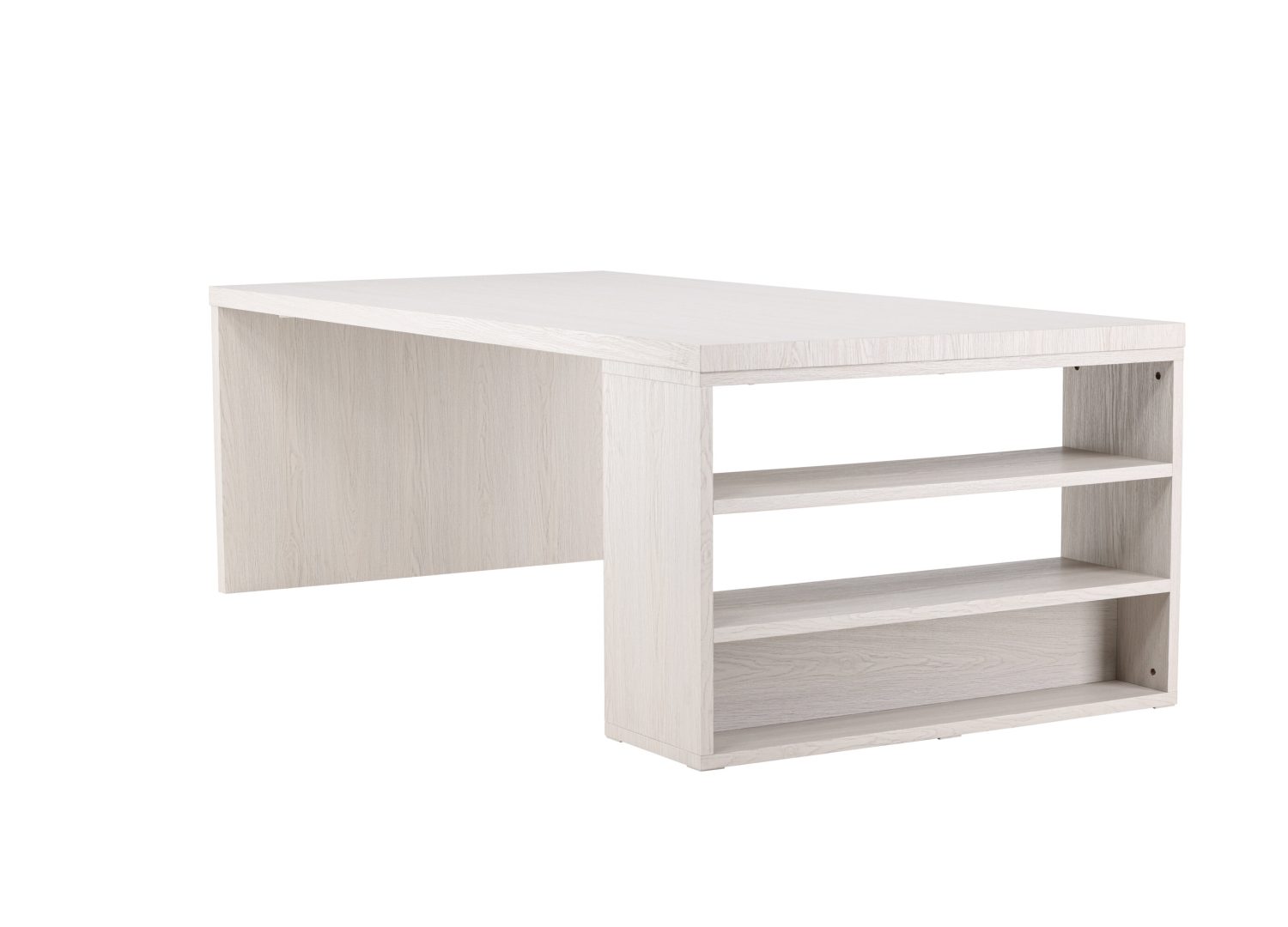 Vue produit de la table à manger Mika blanchi