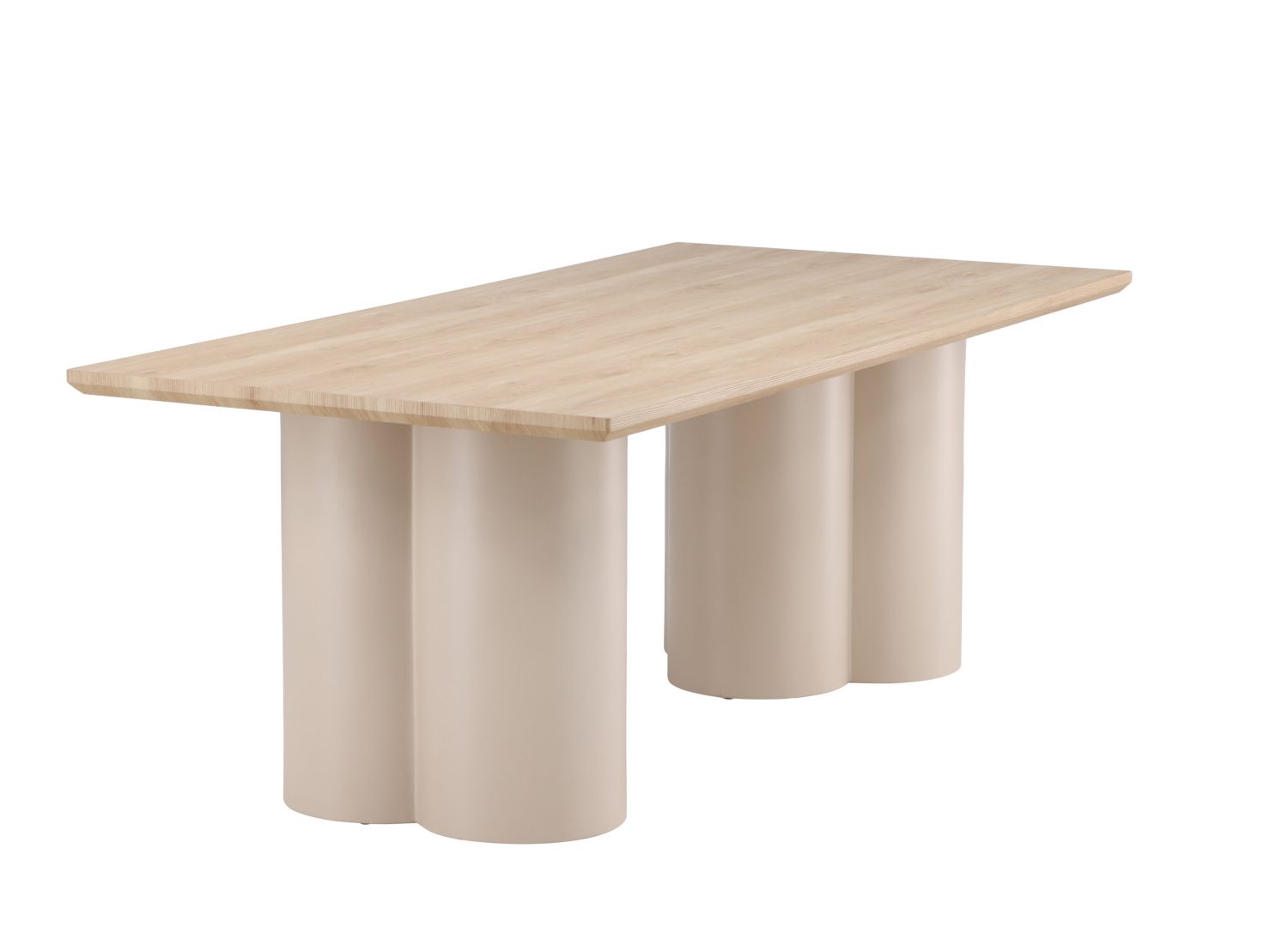 Table à manger Olivia blanchi vue sous un autre angle