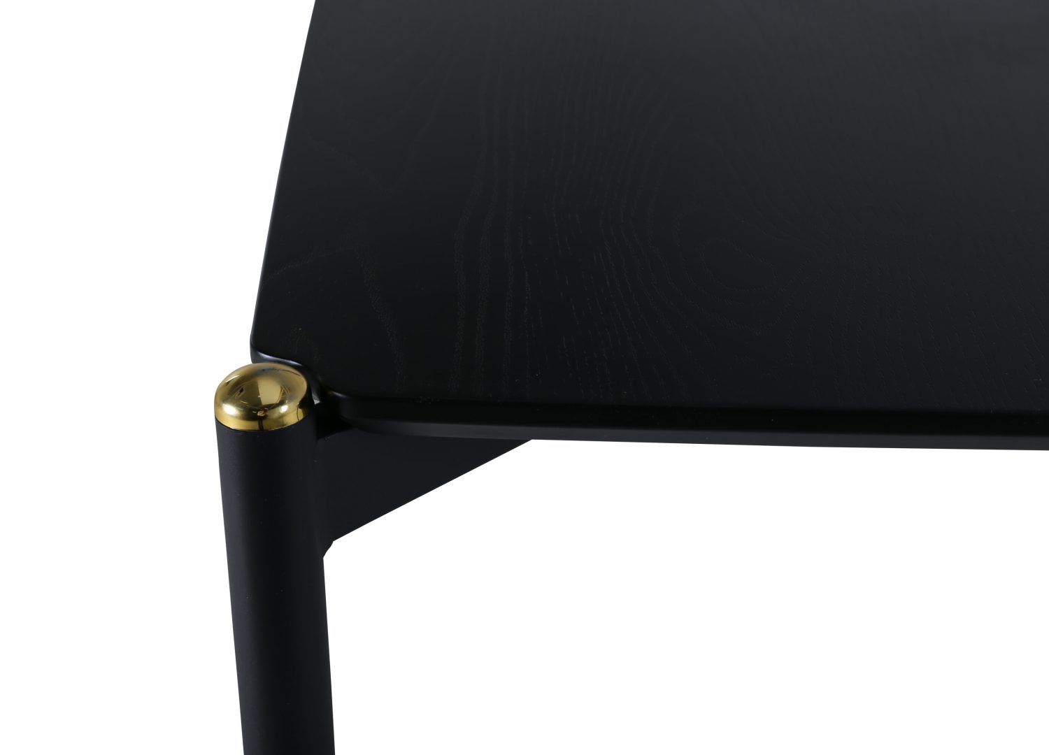 Détail de la table de repas Pelle noir