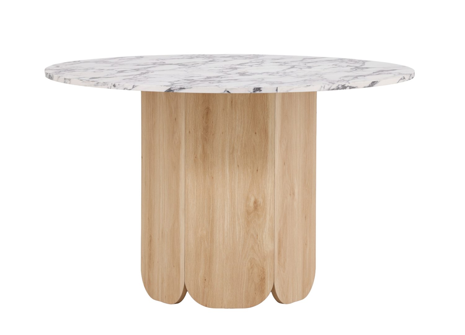 Détail de la table de repas Tekla gris clair