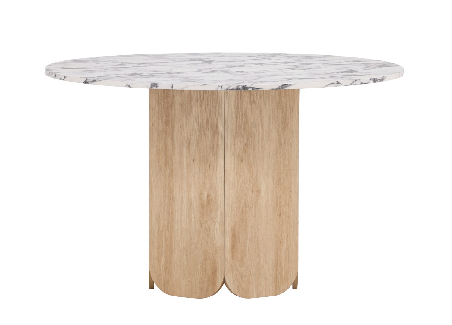 Table à manger Tekla gris clair vue sous un autre angle