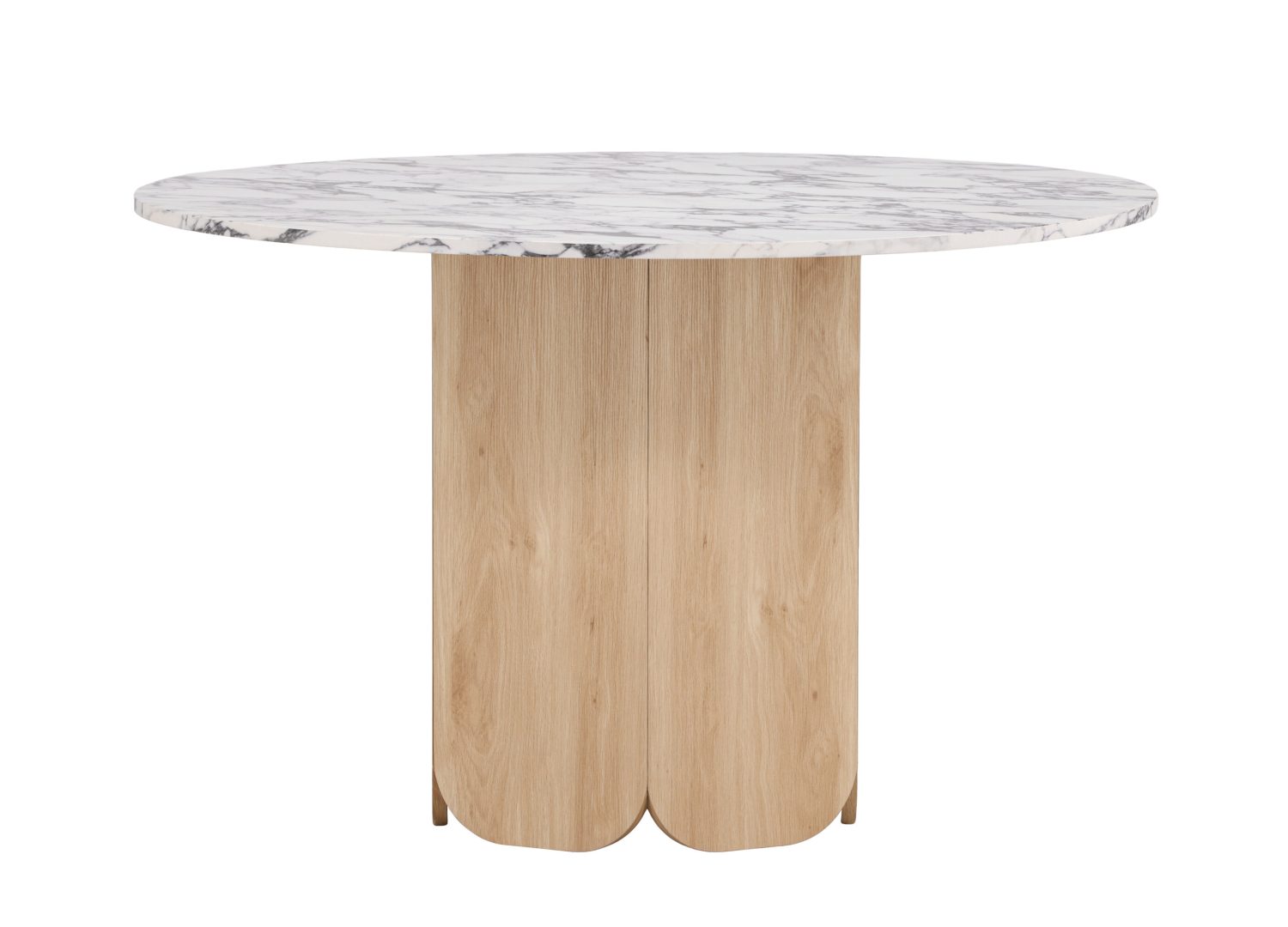 Détail de la table de repas Tekla gris clair