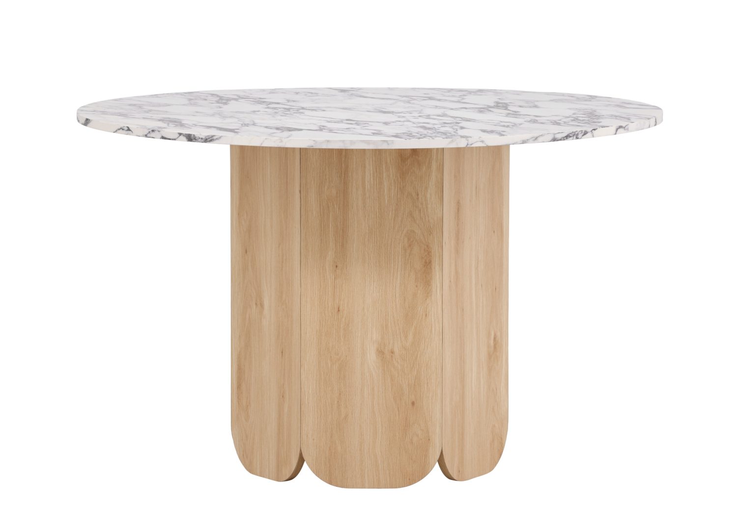 Table à manger Tekla gris clair vue sous un autre angle