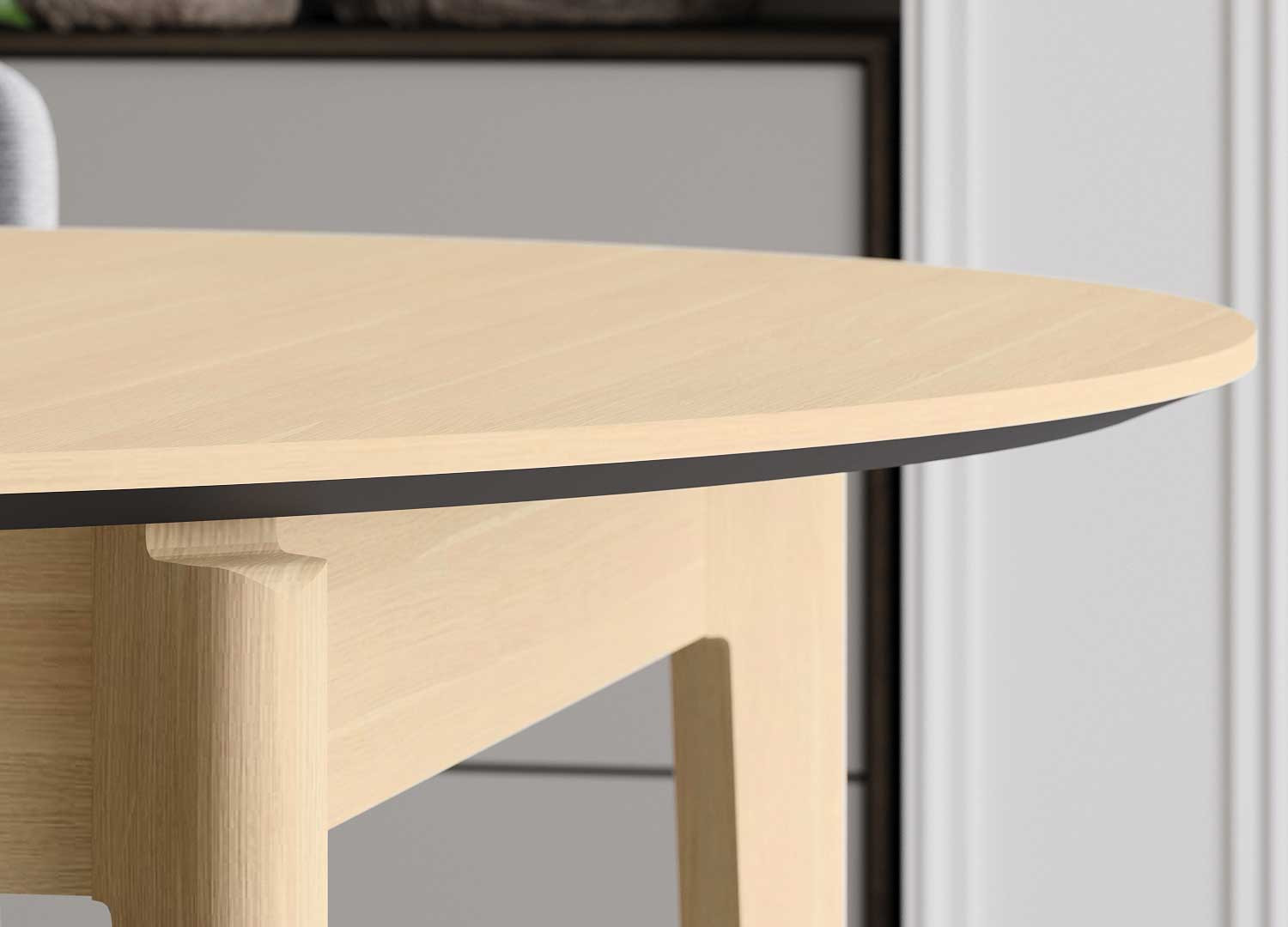Table ronde 120 cm extensible bois chêne clair Kubo