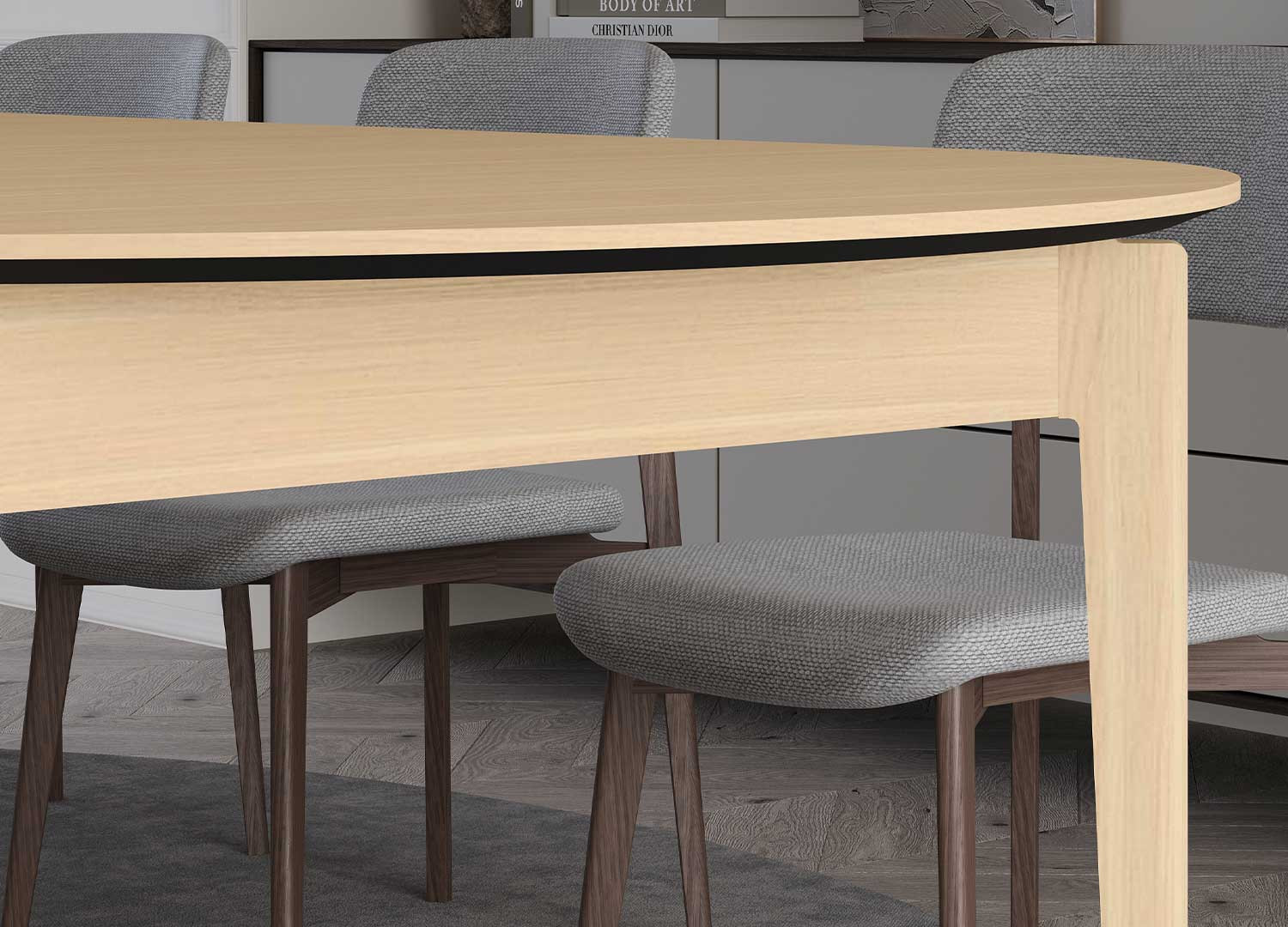 Table ronde 120 cm extensible bois chêne clair Kubo