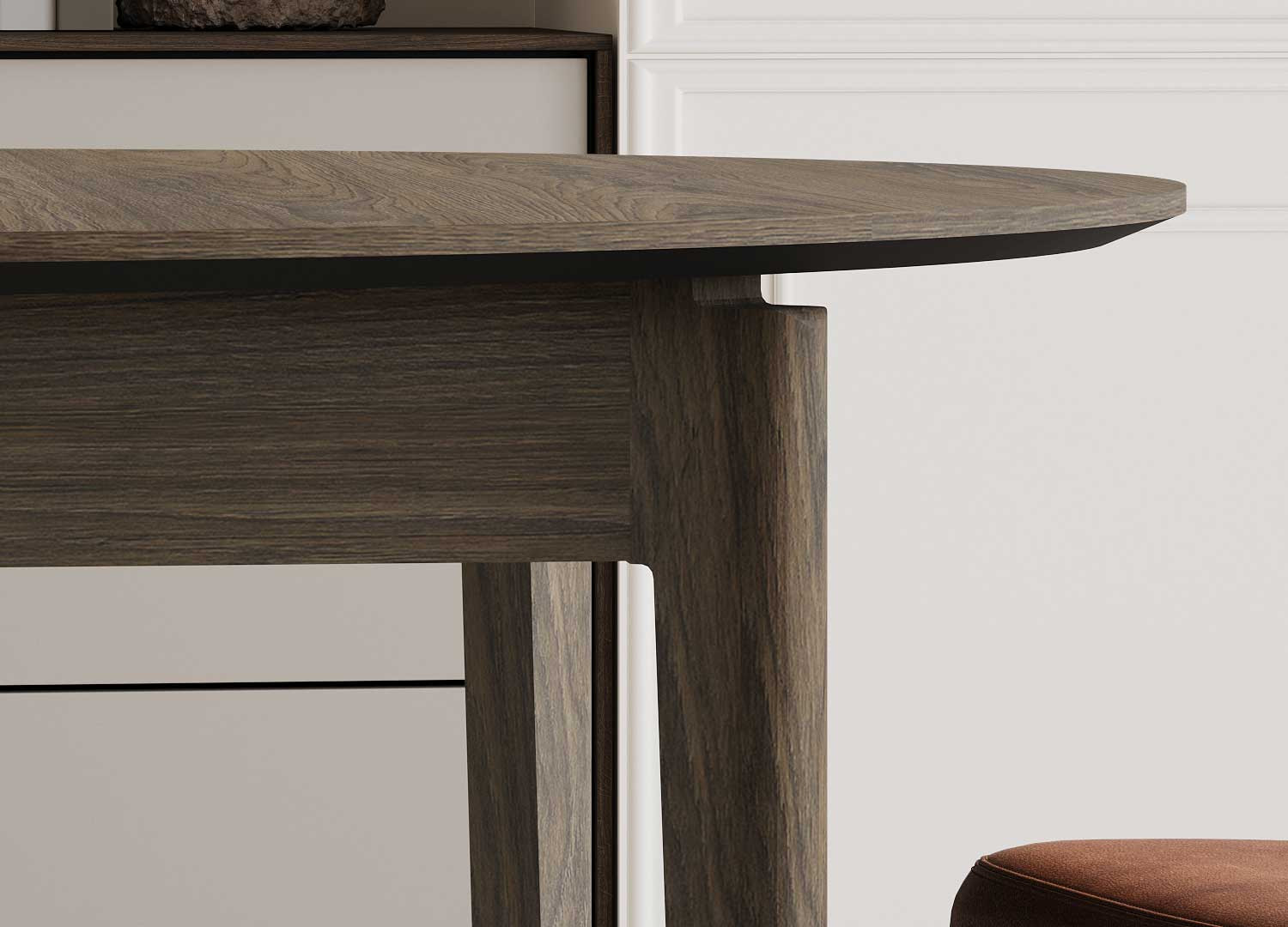 Table ronde 120 cm extensible bois chêne foncé Kubo