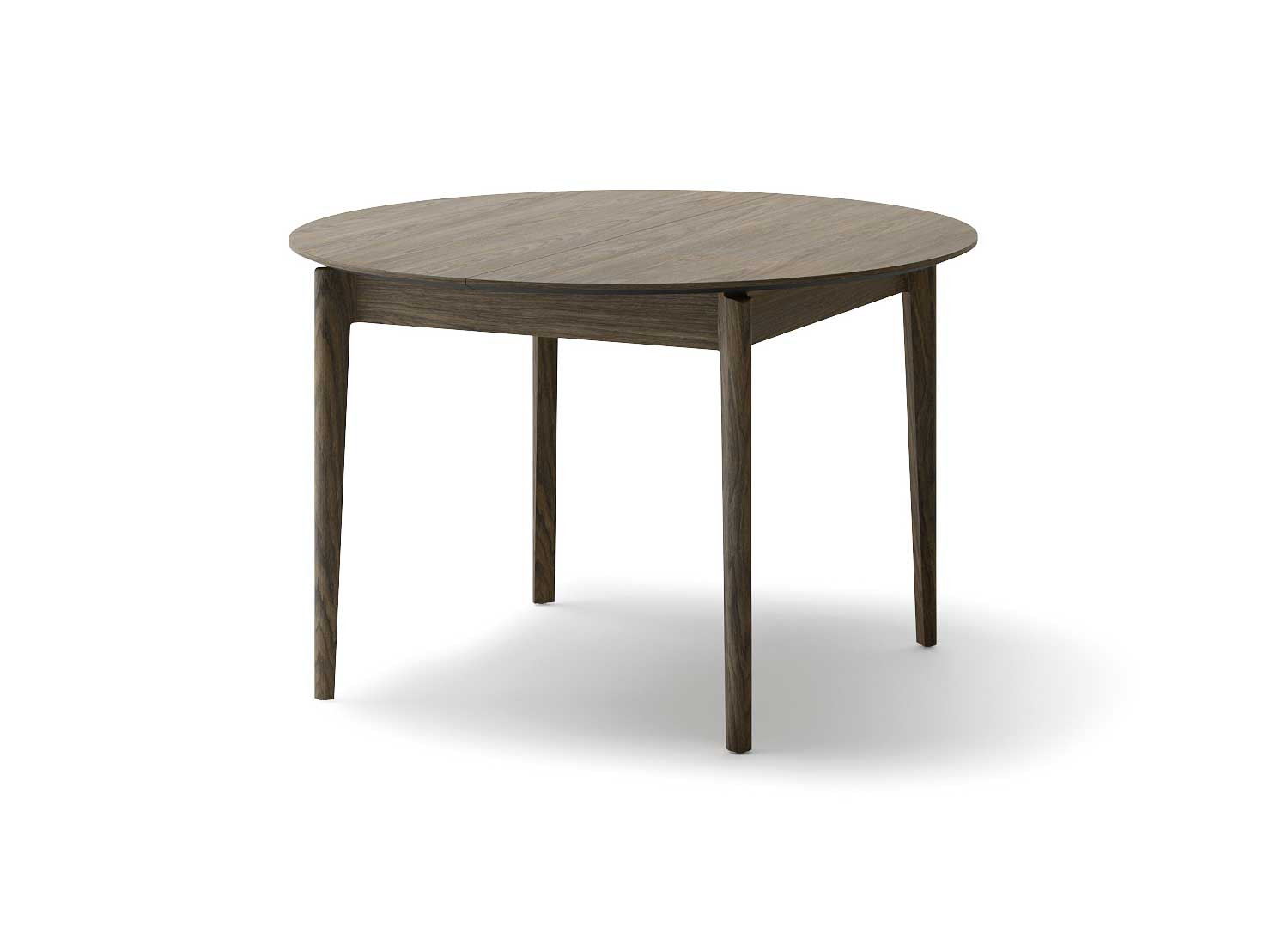 Table ronde 120 cm extensible bois chêne foncé Kubo
