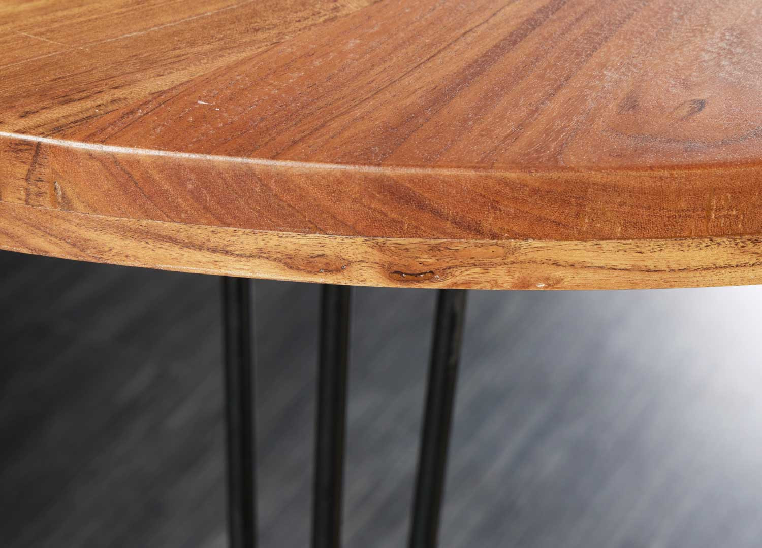 Table ronde 5 personnes 120 cm bois d'acacia