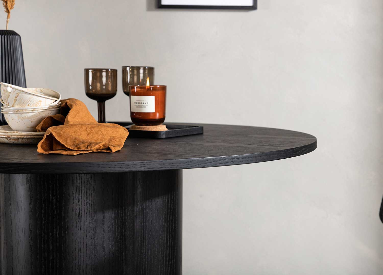 Table ronde bois 4 personnes 110 cm avec pied central